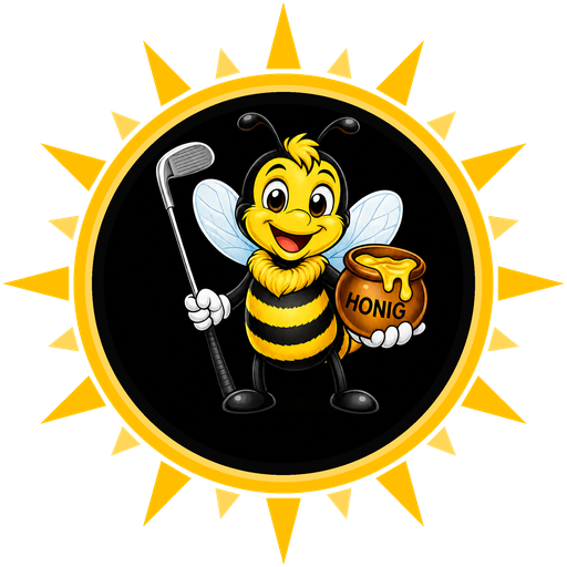 Logo Ferienwohnung Sonnenschein: Biene in einer goldenen Sonne